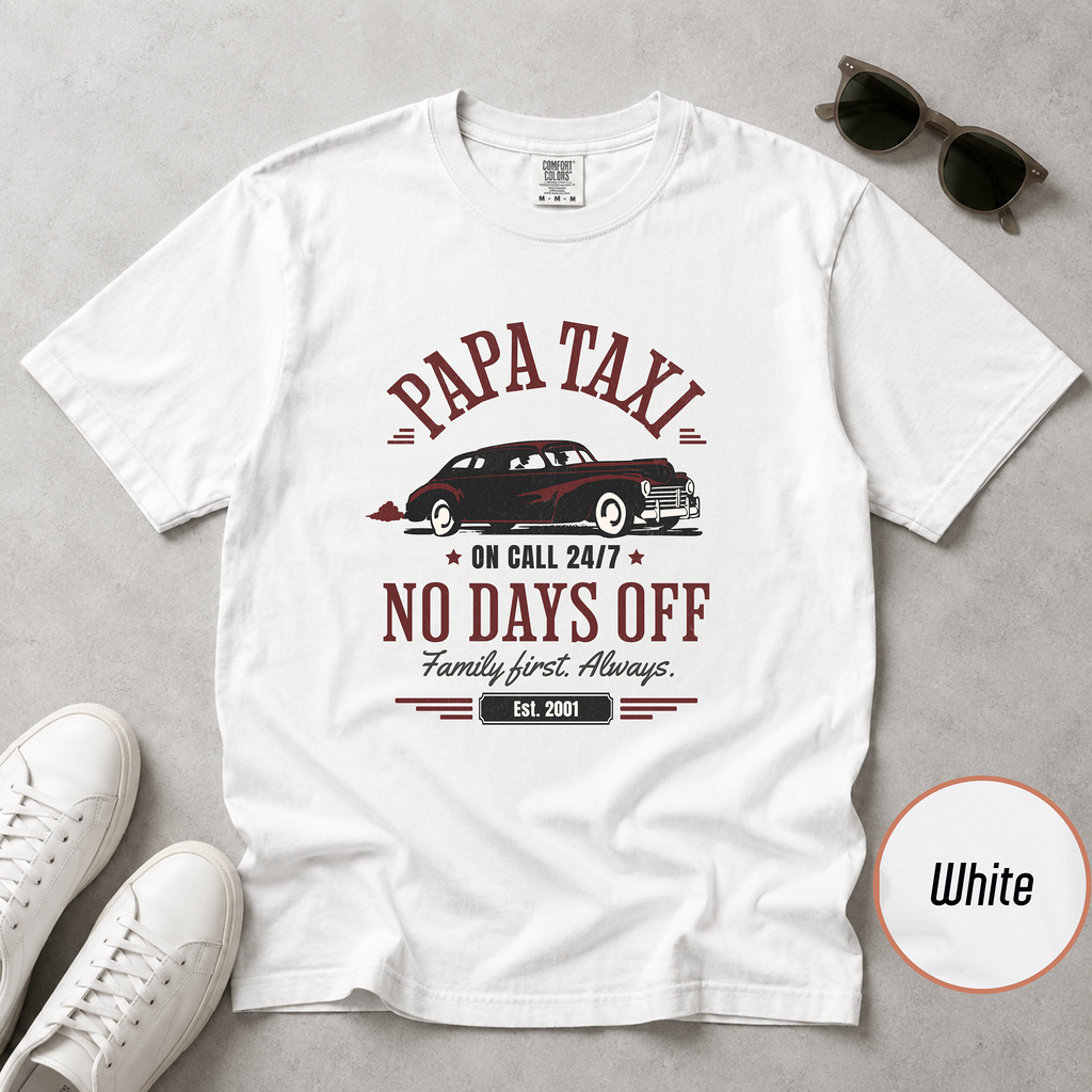 Papa Taxi Since 2001 T-Shirt – Father's Day Gift for Dad