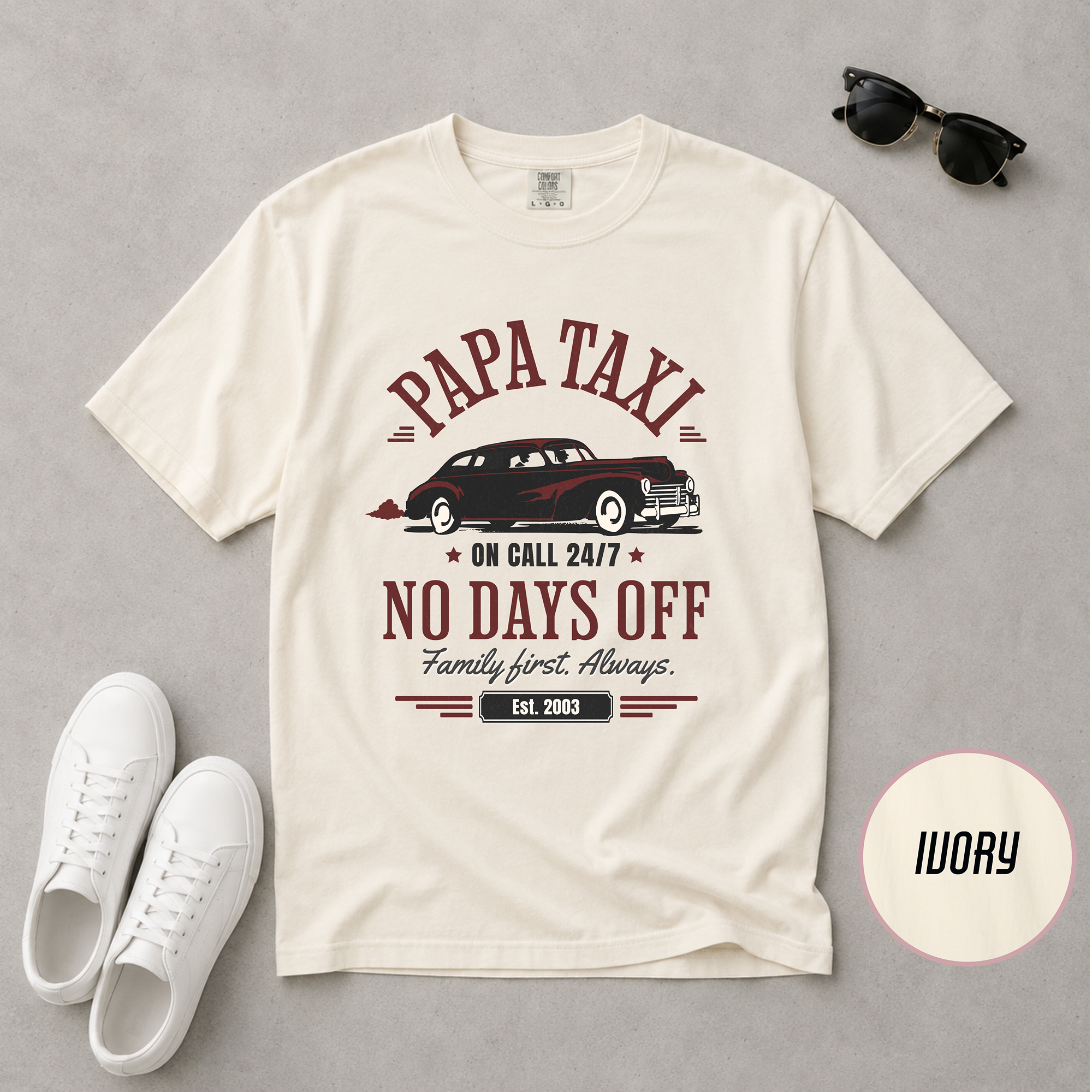 Papa Taxi Since 2003 T-Shirt – Father's Day Gift for Dad
