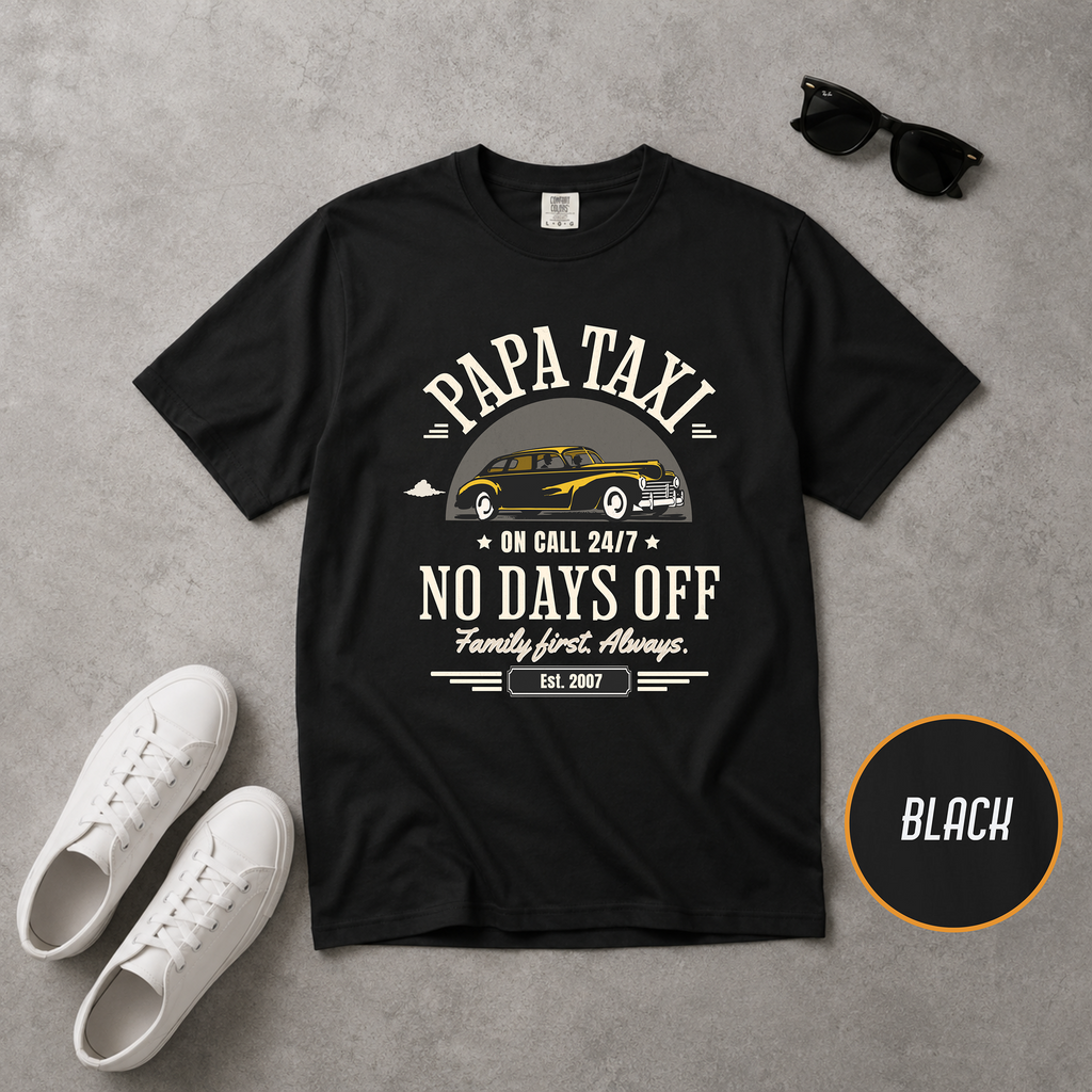 Papa Taxi Since 2007 T-Shirt – Father's Day Gift for Dad
