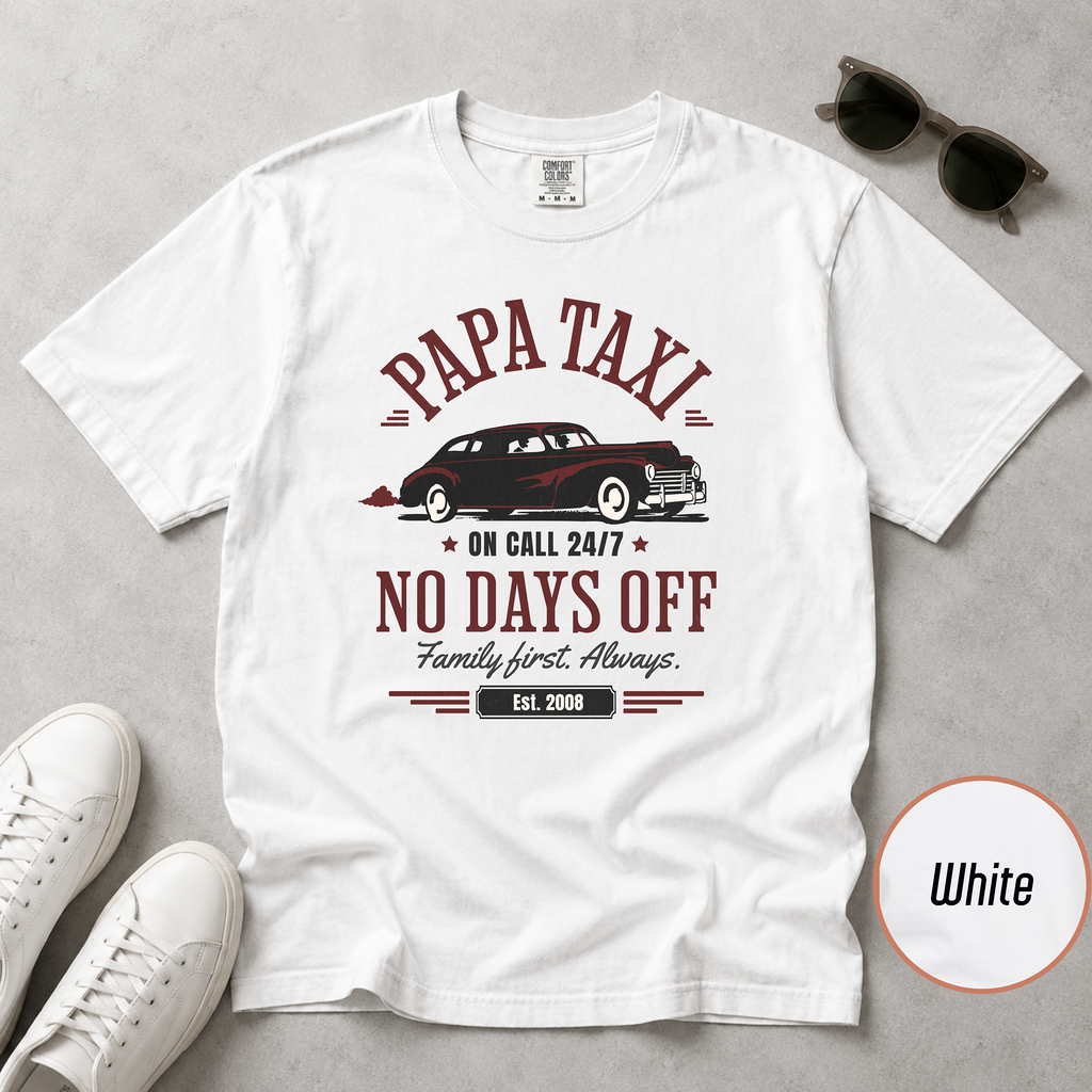 Papa Taxi Since 2008 T-Shirt – Father's Day Gift for Dad