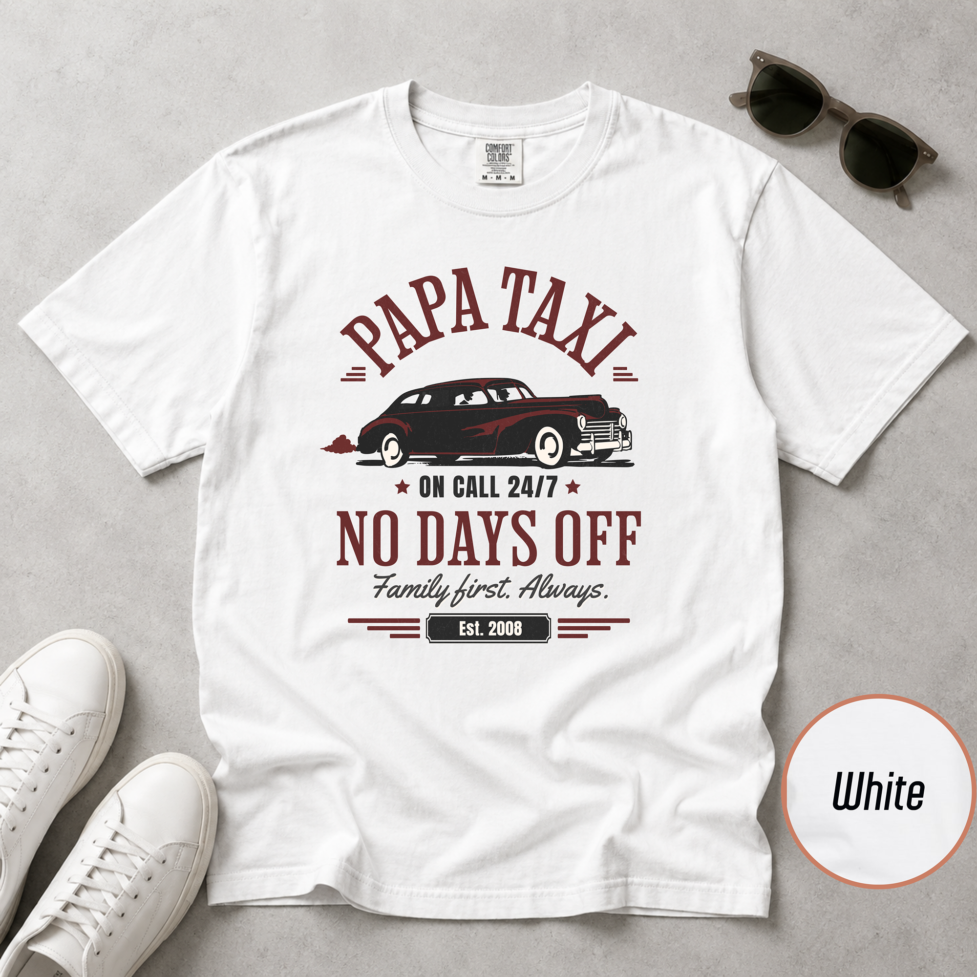 Papa Taxi Since 2008 T-Shirt – Father's Day Gift for Dad