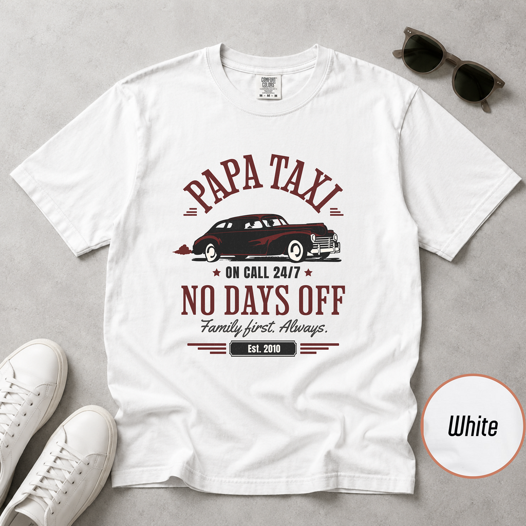 Papa Taxi Since 2010 T-Shirt – Father's Day Gift for Dad