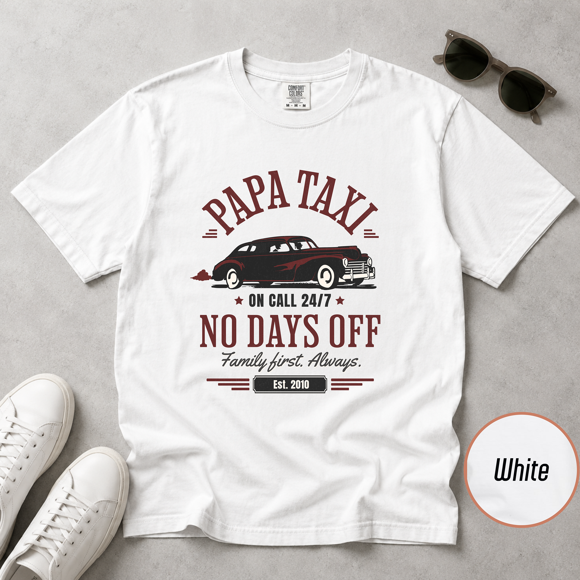 Papa Taxi Since 2010 T-Shirt – Father's Day Gift for Dad