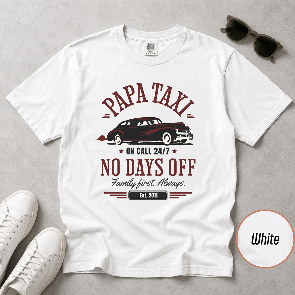 Papa Taxi Since 2011 T-Shirt – Father's Day Gift for Dad