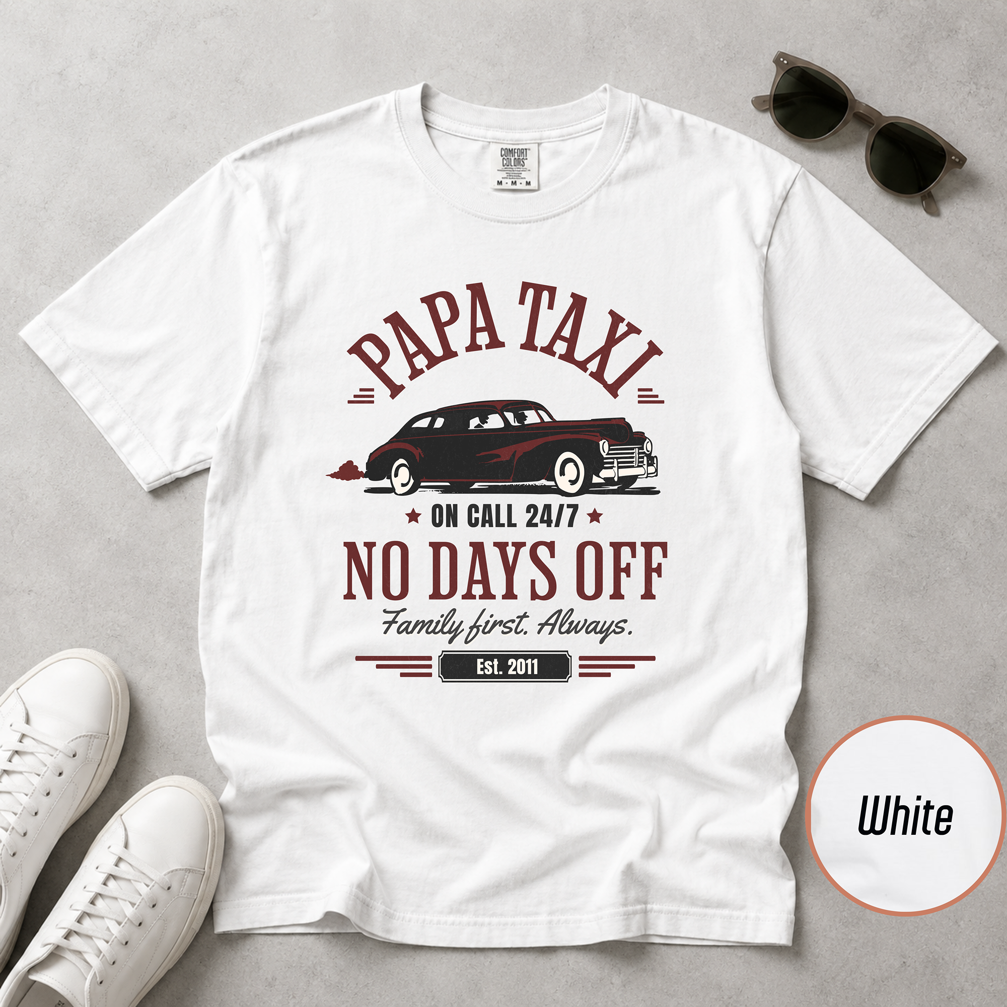 Papa Taxi Since 2011 T-Shirt – Father's Day Gift for Dad