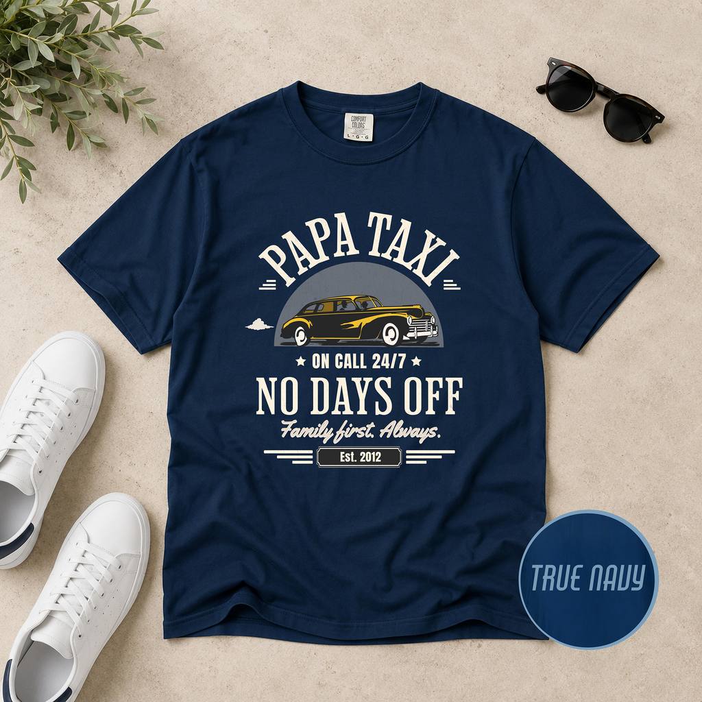 Papa Taxi Since 2012 T-Shirt – Father's Day Gift for Dad