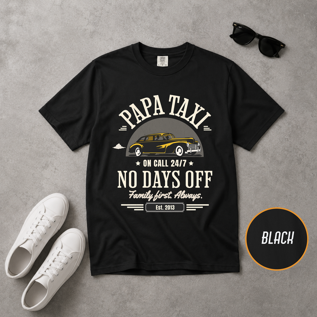 Papa Taxi Since 2013 T-Shirt – Father's Day Gift for Dad