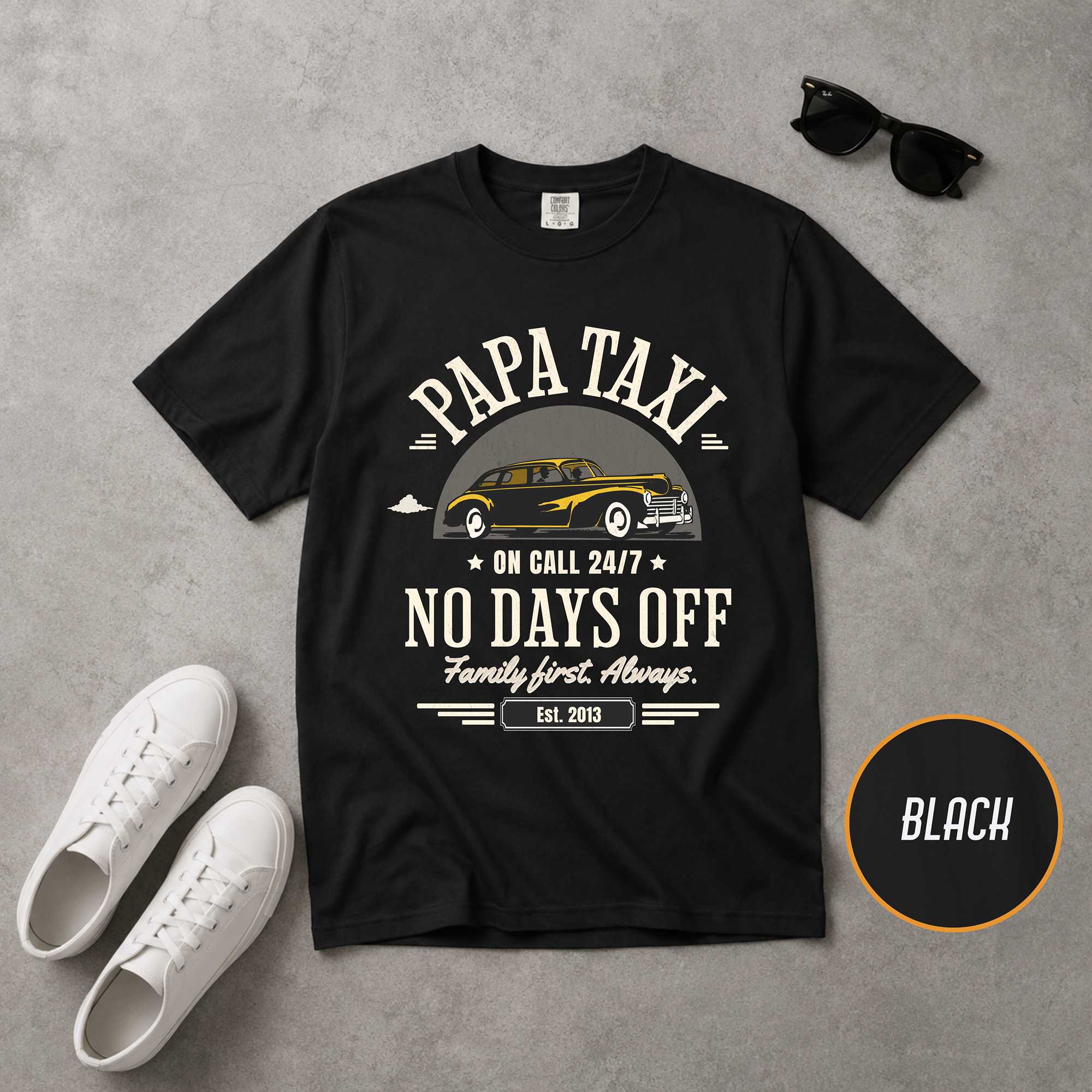 Papa Taxi Since 2013 T-Shirt – Father's Day Gift for Dad