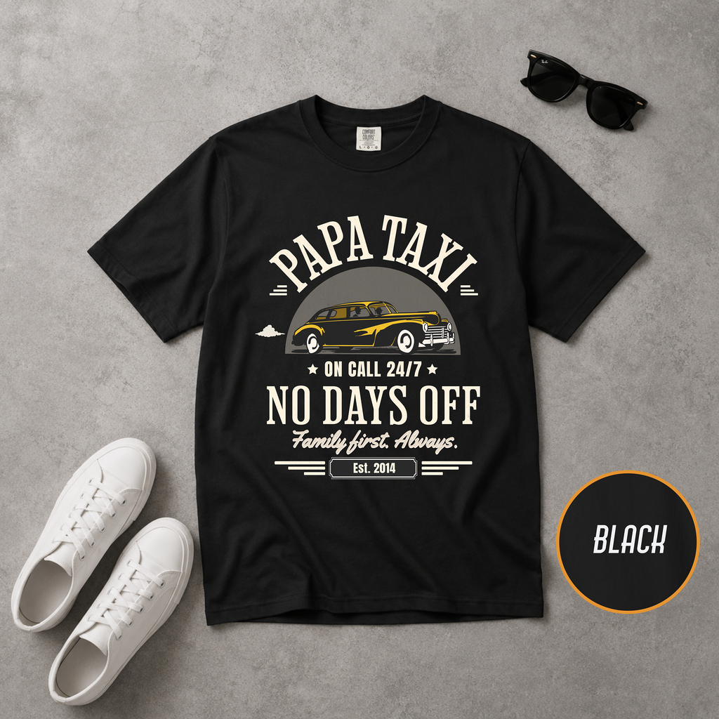 Papa Taxi Since 2014 T-Shirt – Father's Day Gift for Dad