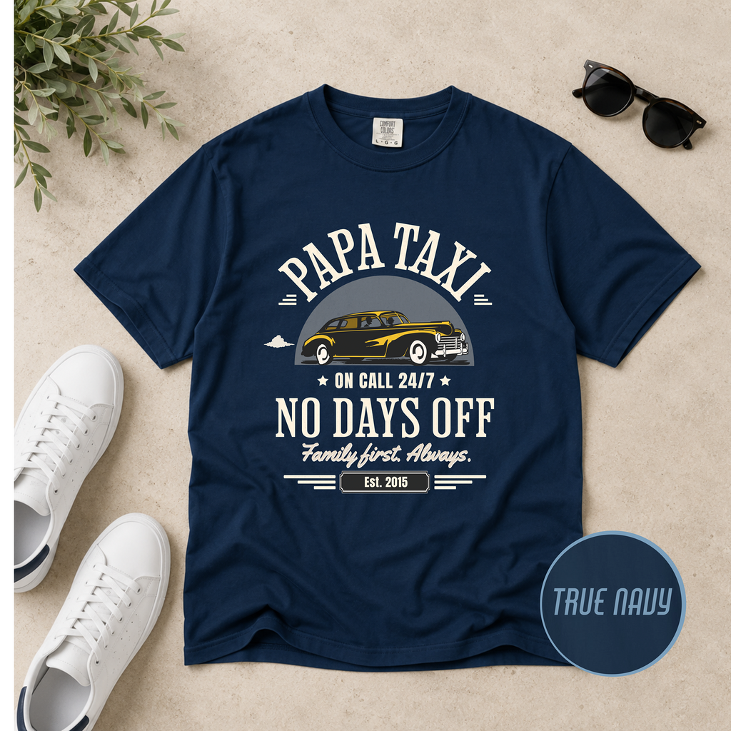 Papa Taxi Since 2015 T-Shirt – Father's Day Gift for Dad