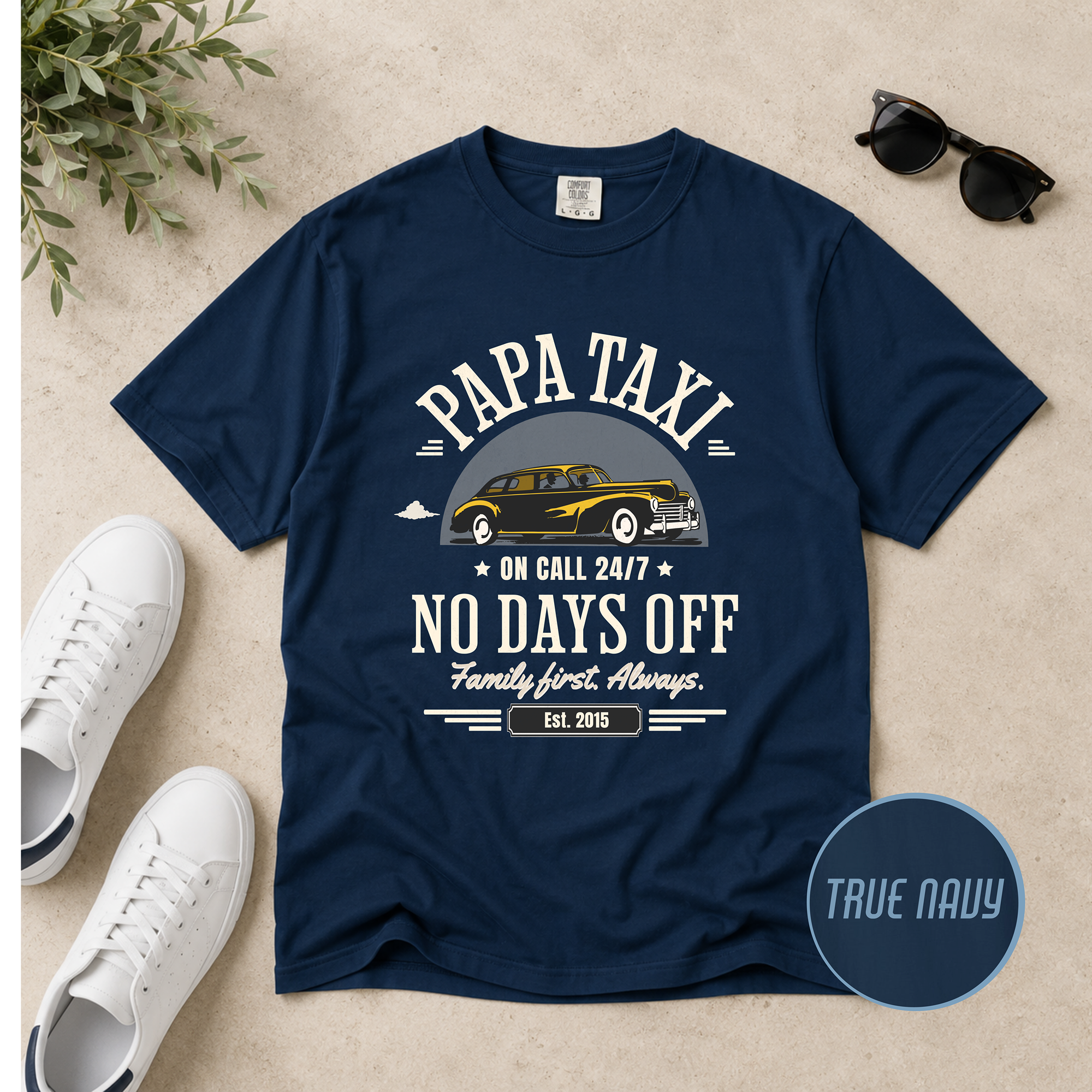 Papa Taxi Since 2015 T-Shirt – Father's Day Gift for Dad