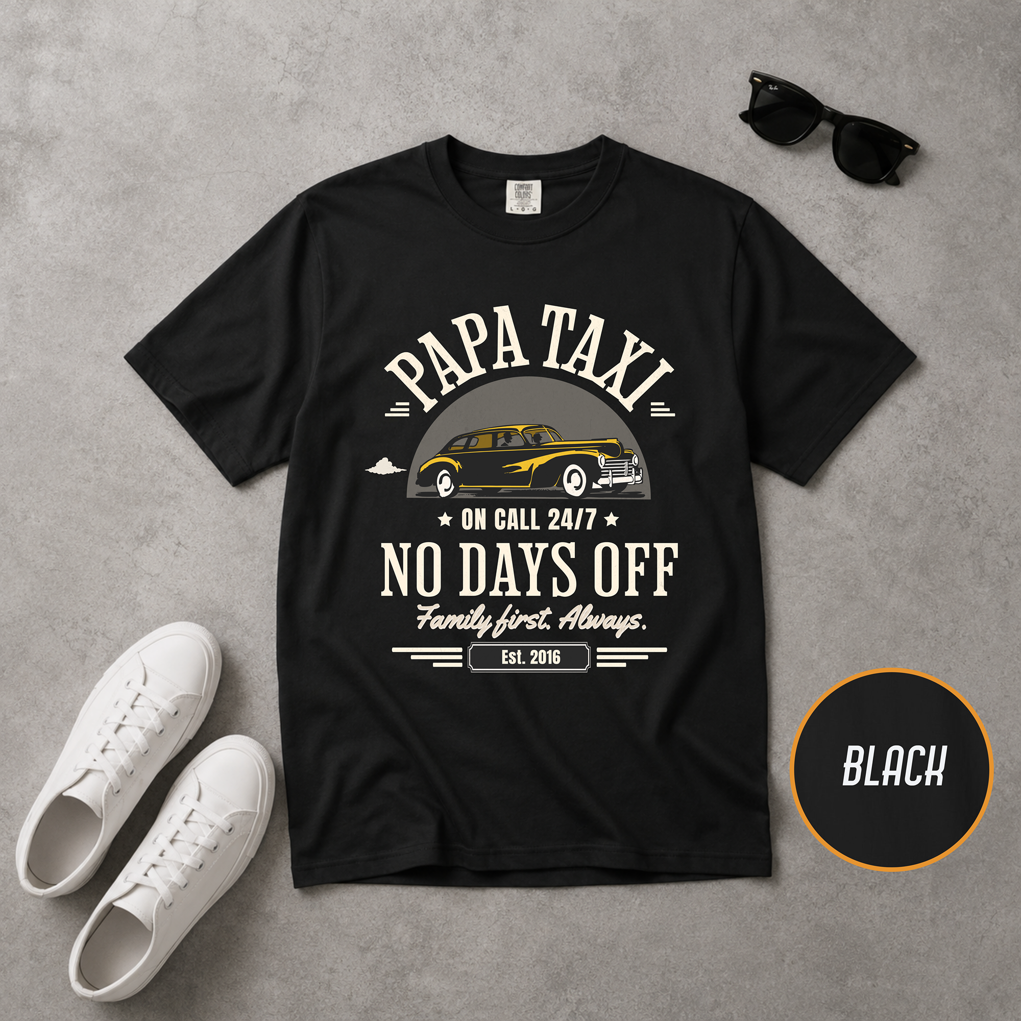 Papa Taxi Since 2016 T-Shirt – Father's Day Gift for Dad