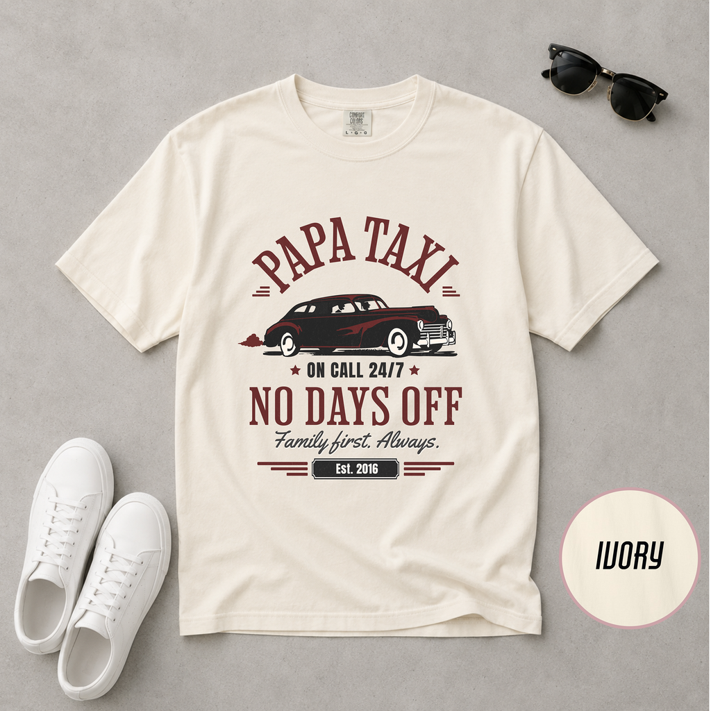 Papa Taxi Since 2016 T-Shirt – Father's Day Gift for Dad