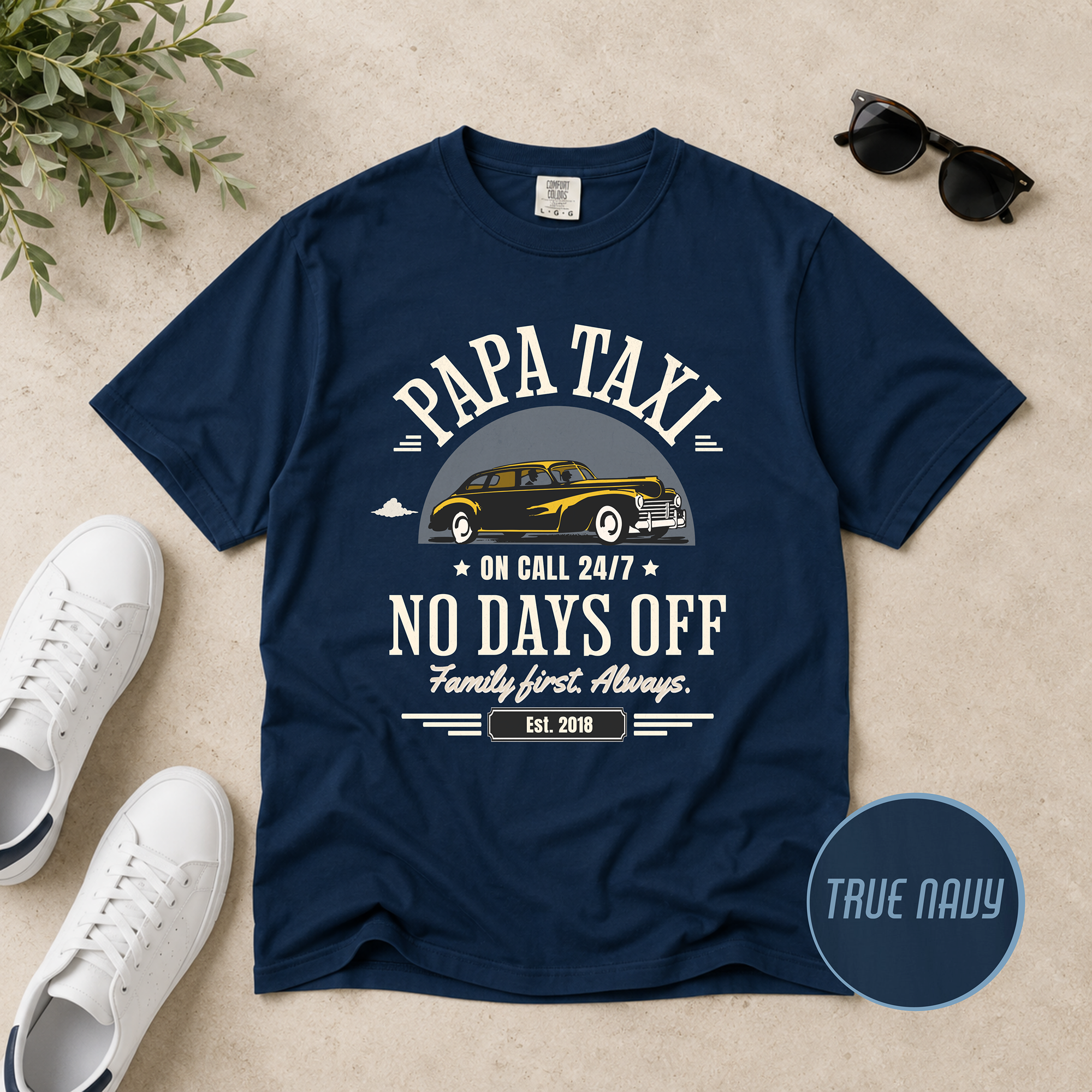 Papa Taxi Since 2018 T-Shirt – Father's Day Gift for Dad