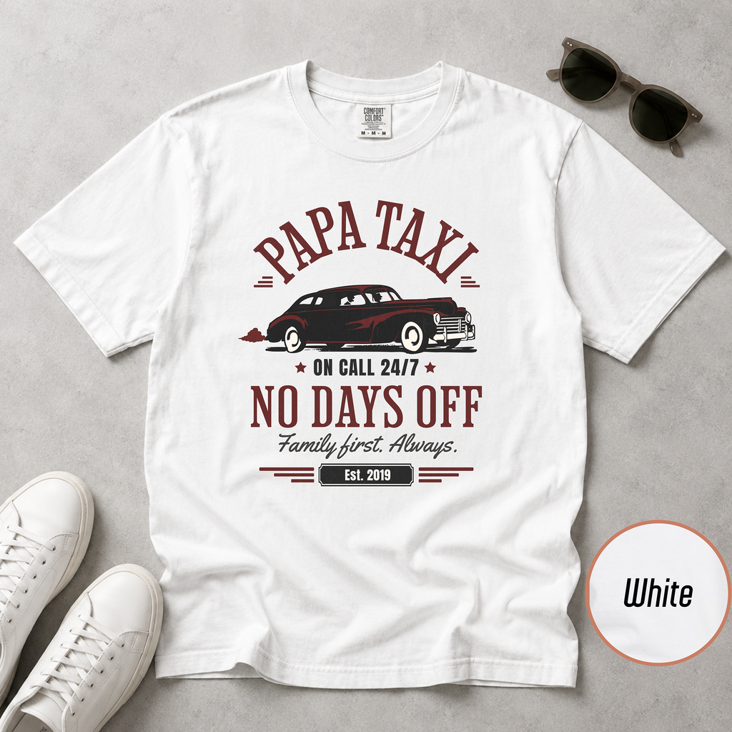 Papa Taxi Since 2019 T-Shirt – Father's Day Gift for Dad