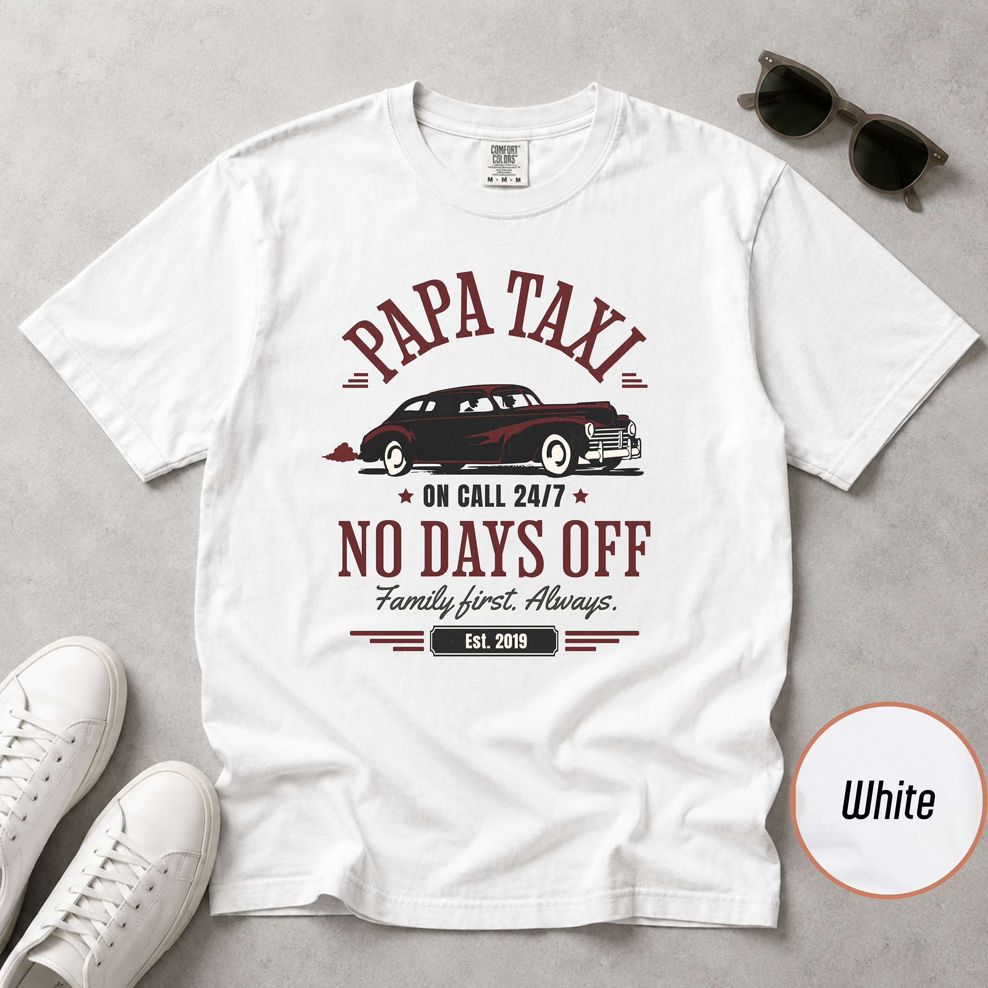 Papa Taxi Since 2019 T-Shirt – Father's Day Gift for Dad