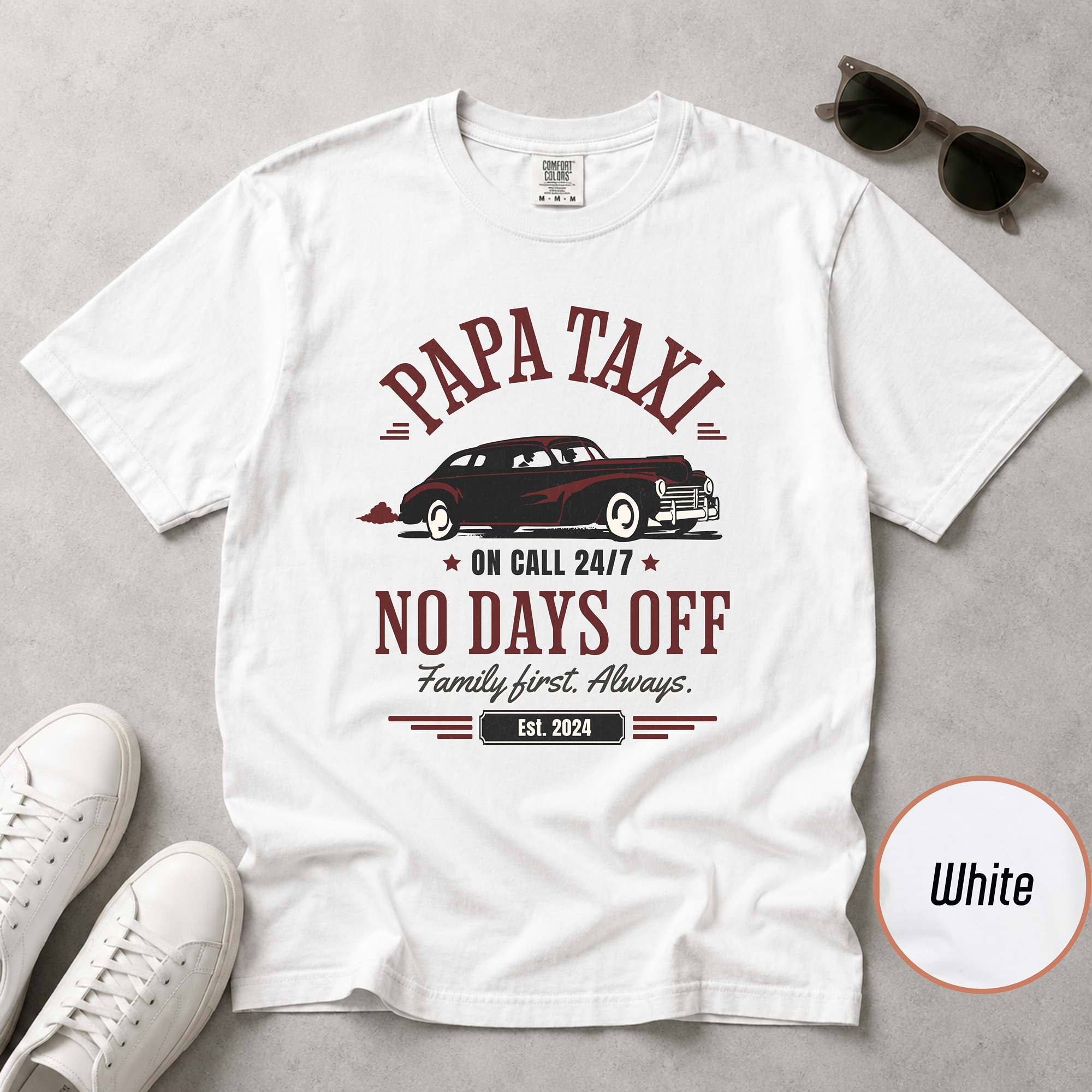 Papa Taxi Since 2024 T-Shirt – Father's Day Gift for Dad