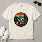 Camping Raccoon – Campfire T-Shirt | Outdoors Edition