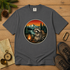 Camping Raccoon – Campfire T-Shirt | Outdoors Edition