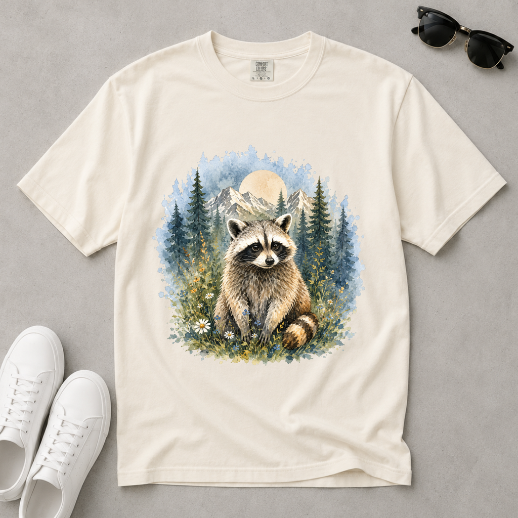 Raccoon Nature – Woodland Animal T-Shirt | Outdoors Edition