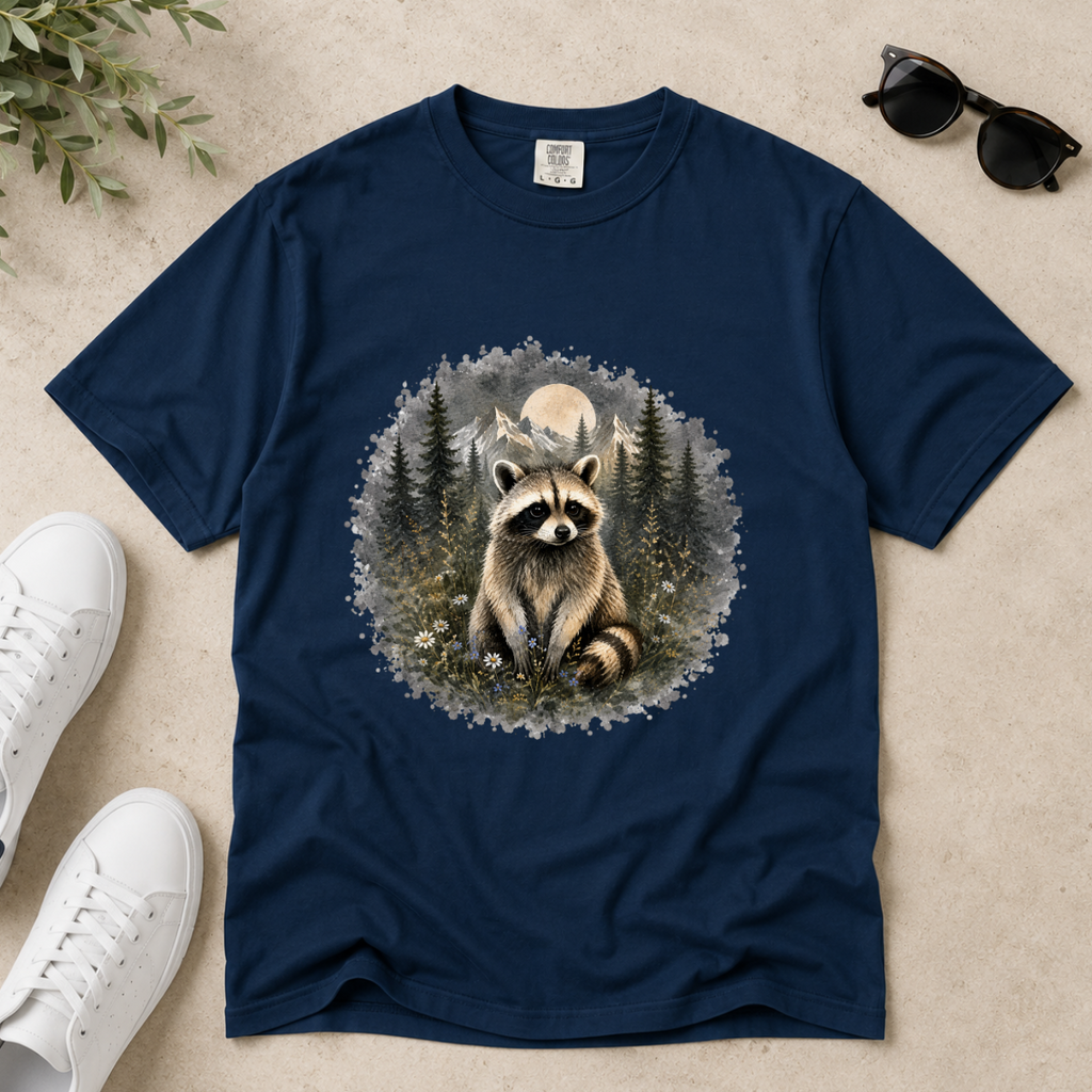 Raccoon Nature – Woodland Animal T-Shirt | Outdoors Edition
