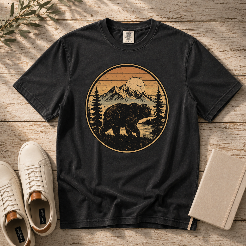 Rustic Bear – Cabin Life Mountain T-Shirt | Outdoors Edition