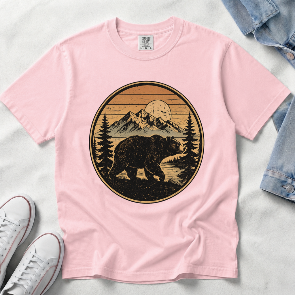 Rustic Bear – Cabin Life Mountain T-Shirt | Outdoors Edition