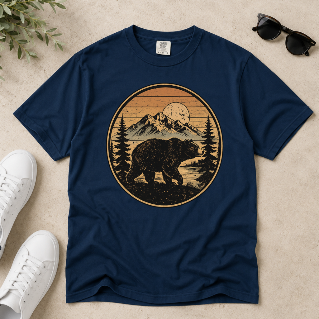 Rustic Bear – Cabin Life Mountain T-Shirt | Outdoors Edition