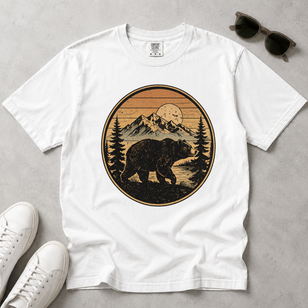 Rustic Bear – Cabin Life Mountain T-Shirt | Outdoors Edition