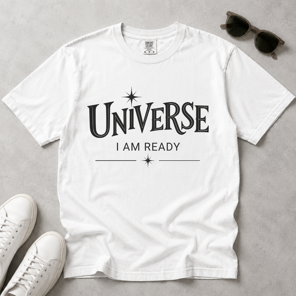 Universe I Am Ready – Celestial Manifestation T-Shirt