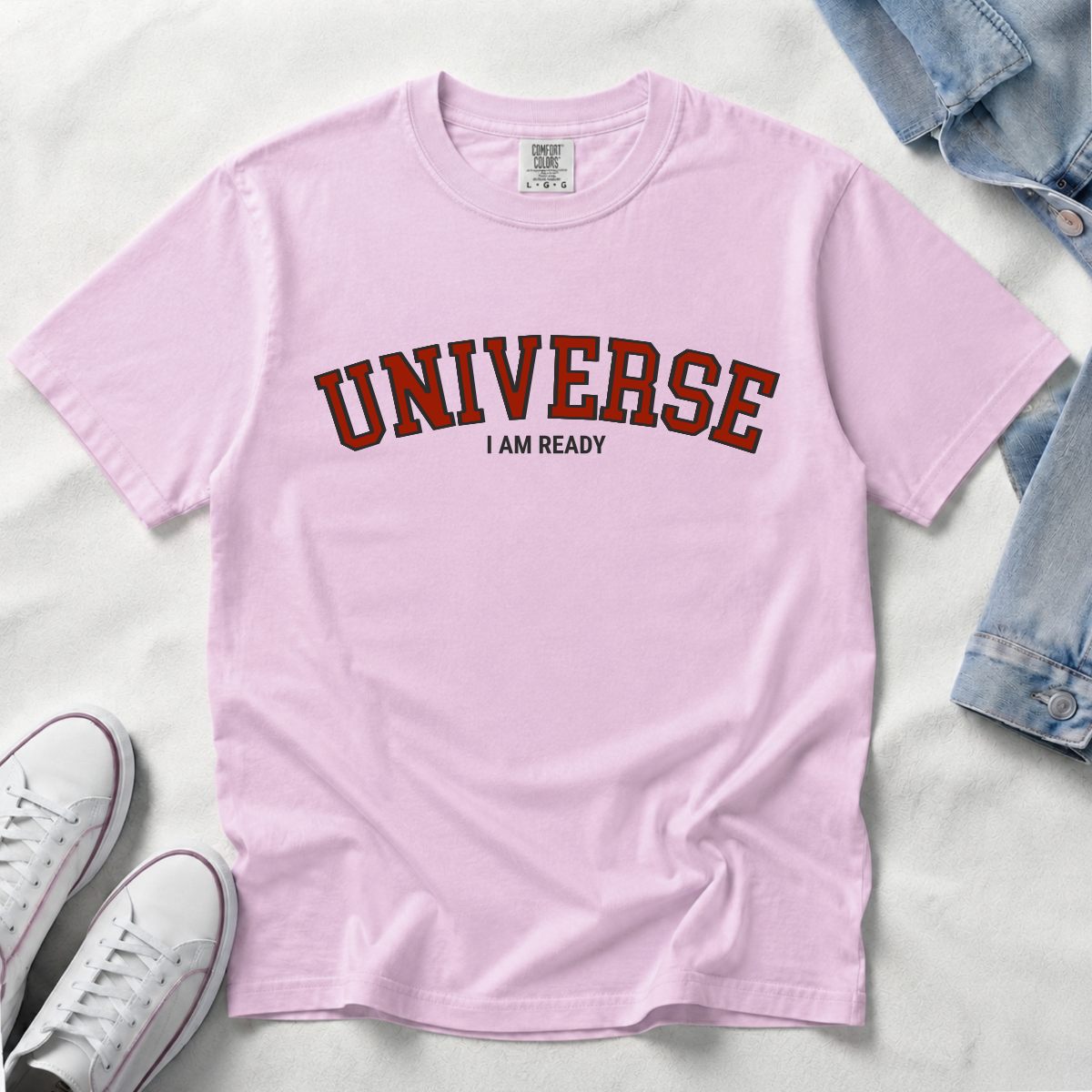 Universe I Am Ready – Varsity Manifestation T-Shirt
