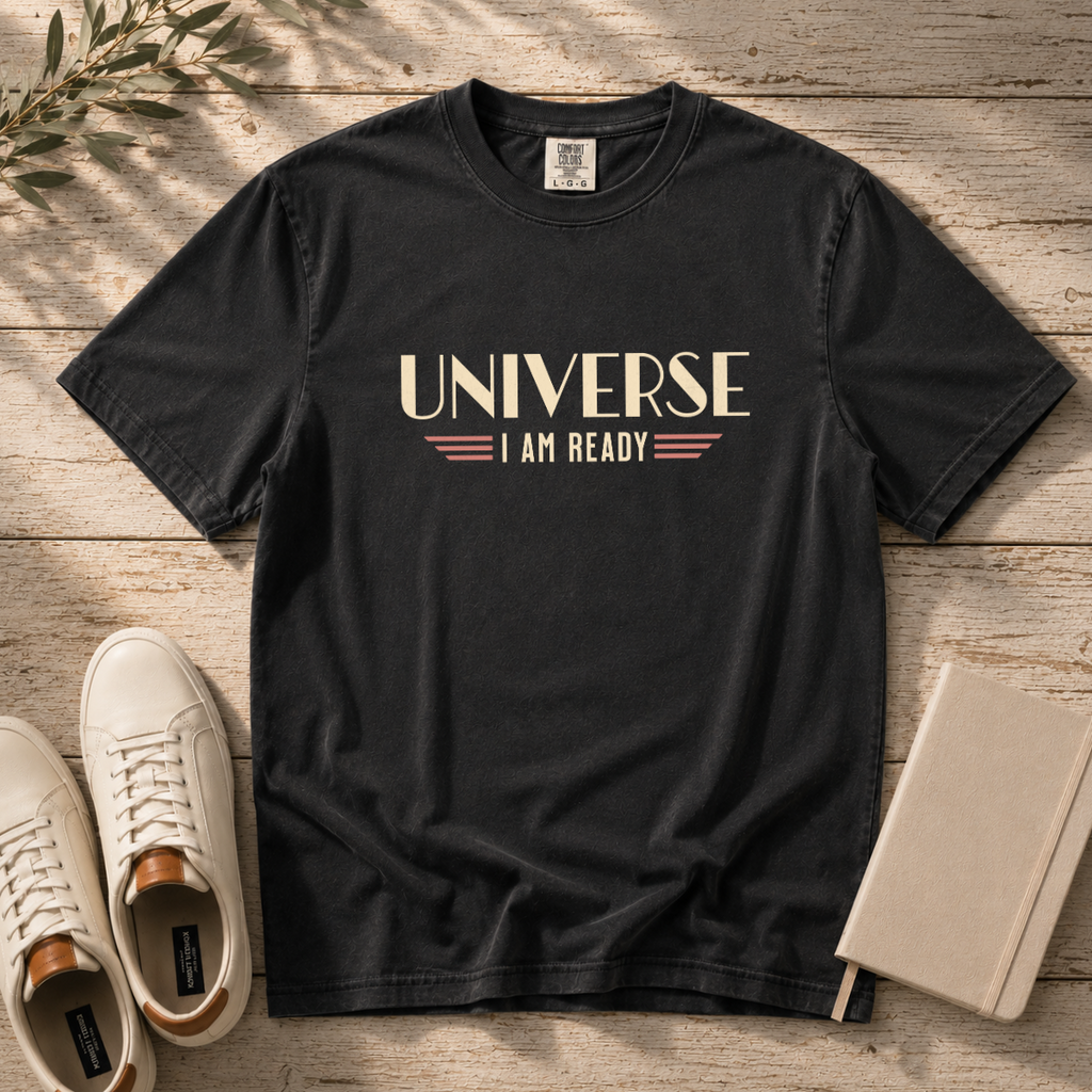 Universe I Am Ready – Retro Futuristic Manifestation T-Shirt