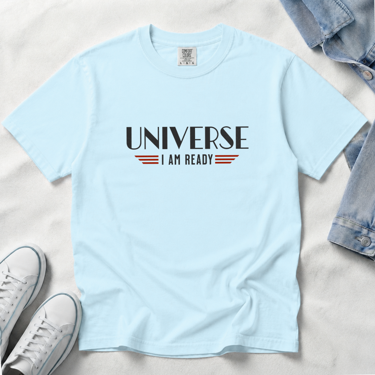 Universe I Am Ready – Retro Futuristic Manifestation T-Shirt