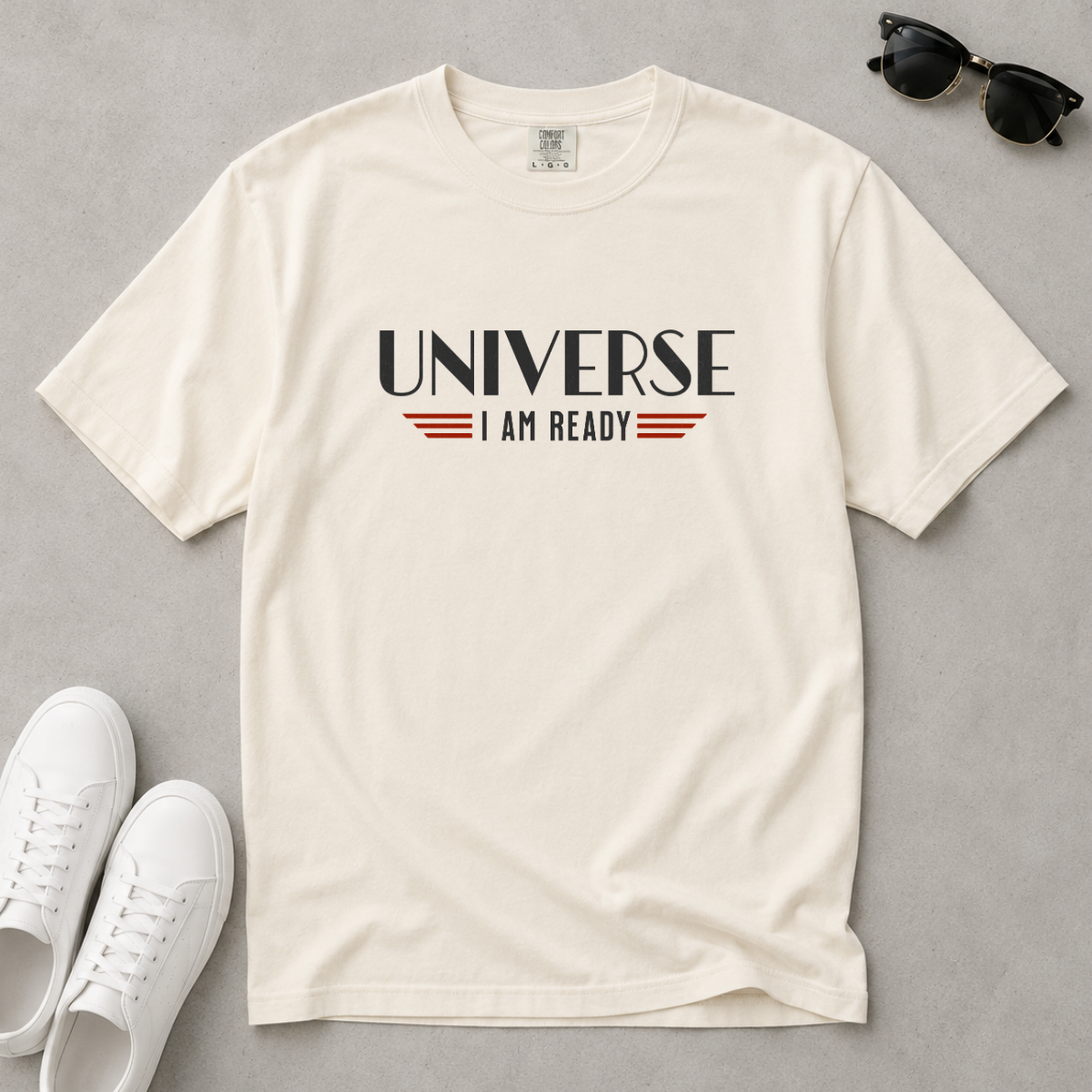 Universe I Am Ready – Retro Futuristic Manifestation T-Shirt