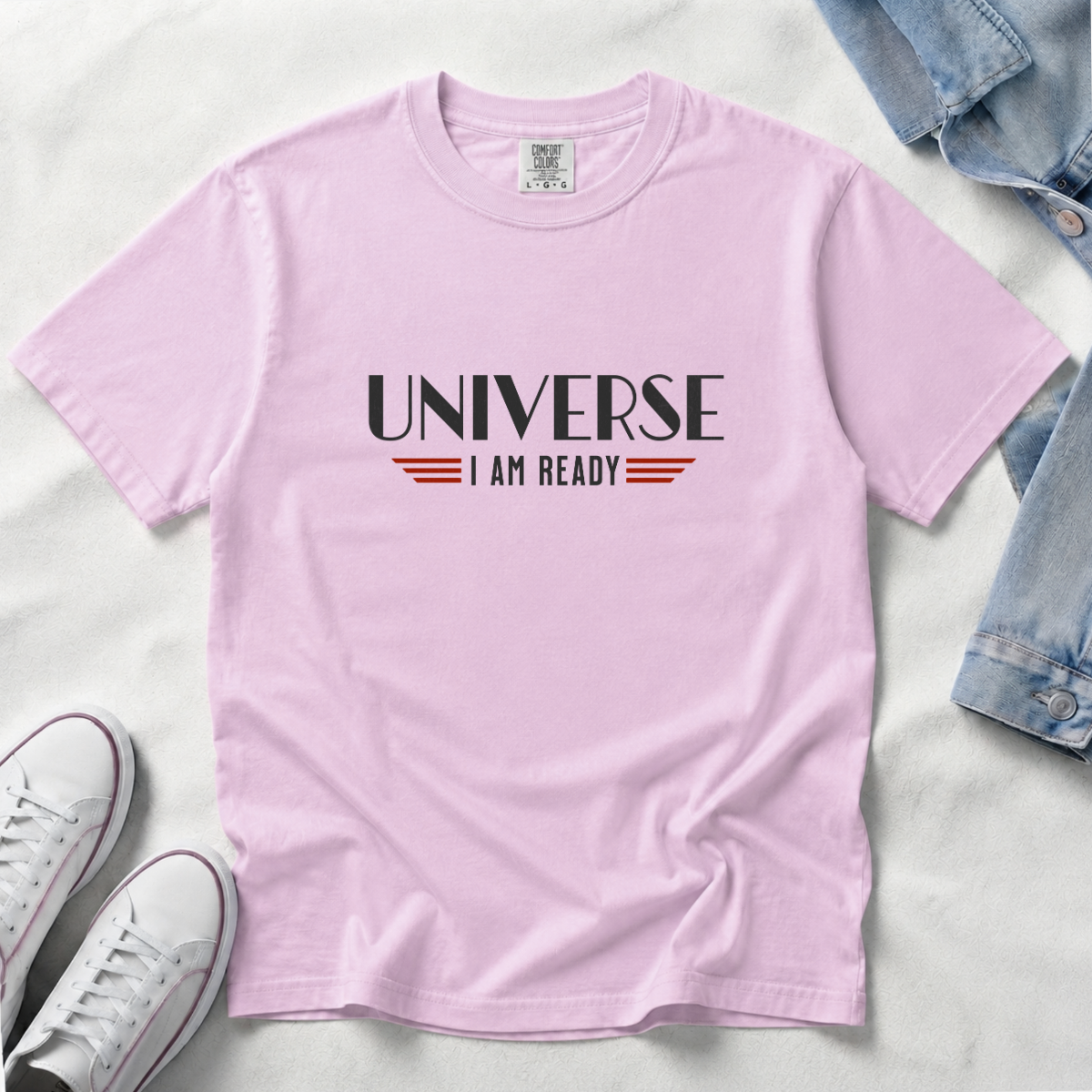 Universe I Am Ready – Retro Futuristic Manifestation T-Shirt