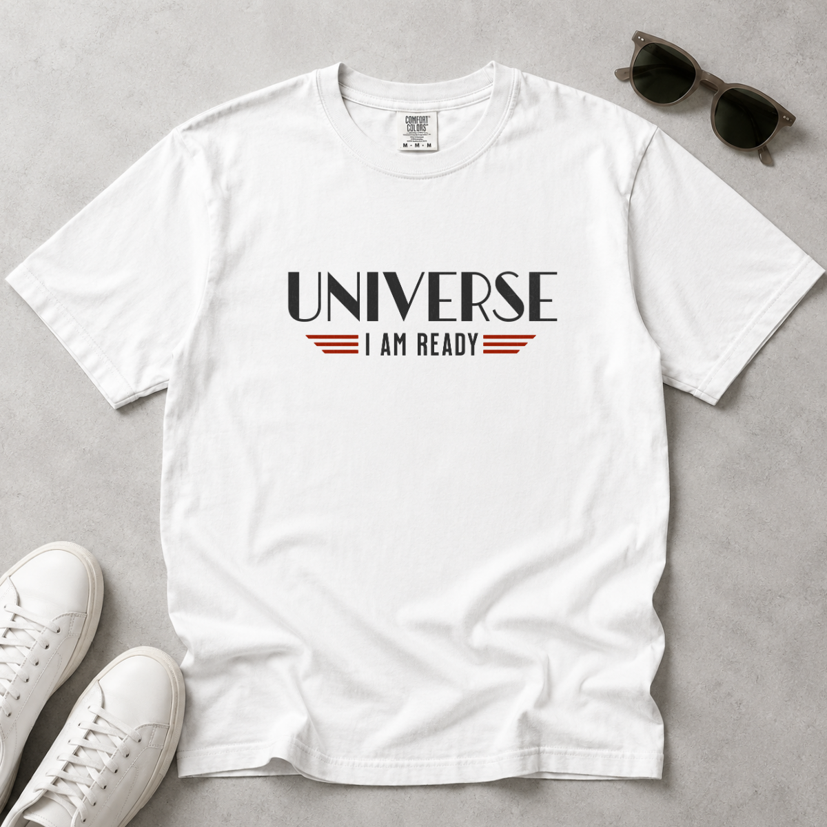 Universe I Am Ready – Retro Futuristic Manifestation T-Shirt