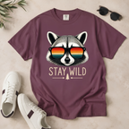 Stay Wild Raccoon – Retro Sunglasses T-Shirt | Outdoors Edition