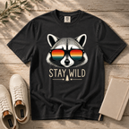 Stay Wild Raccoon – Retro Sunglasses T-Shirt | Outdoors Edition