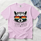 Stay Wild Raccoon – Retro Sunglasses T-Shirt | Outdoors Edition