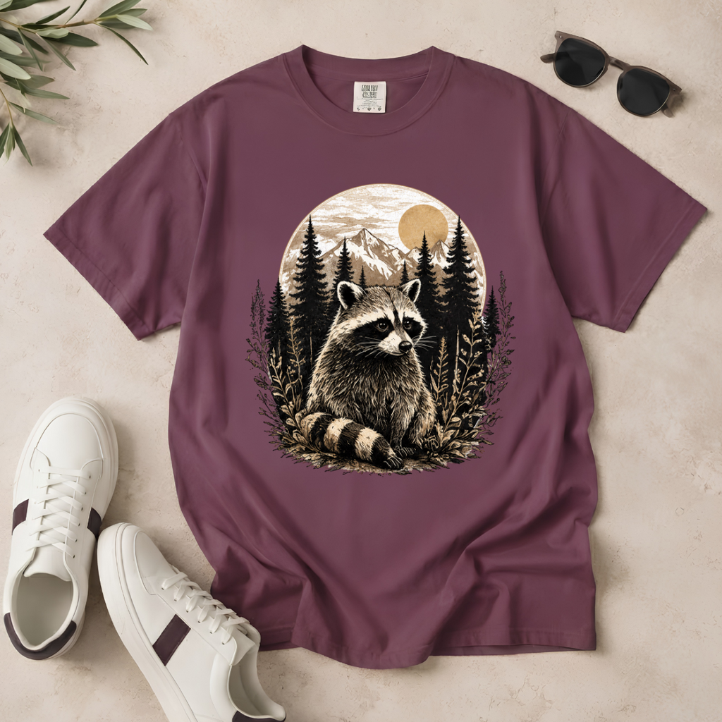 Woodland Raccoon – Forest T-Shirt | Outdoors Edition