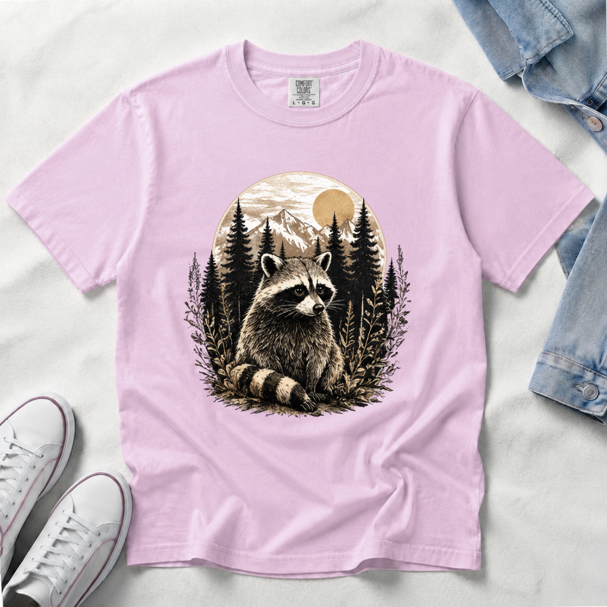 Woodland Raccoon – Forest T-Shirt | Outdoors Edition