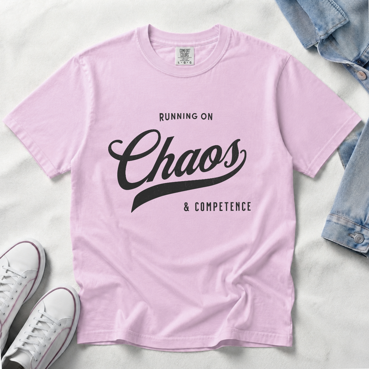 Fueled by Chaos & Competence – Funny Coworker T-Shirt | Explorer Edition