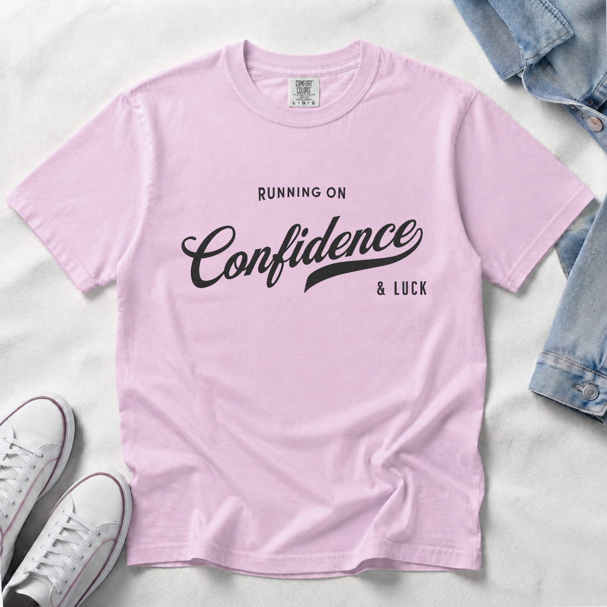 Fueled by Confidence & Luck – Funny Mindset T-Shirt | Explorer Edition