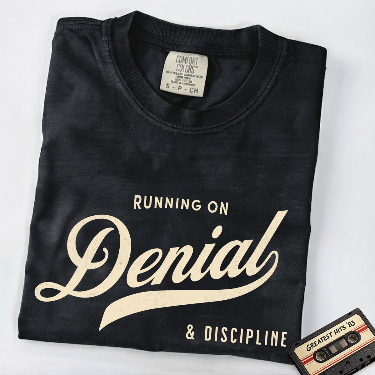 Fueled by Denial & Discipline – Funny Gym T-Shirt | Explorer Edition