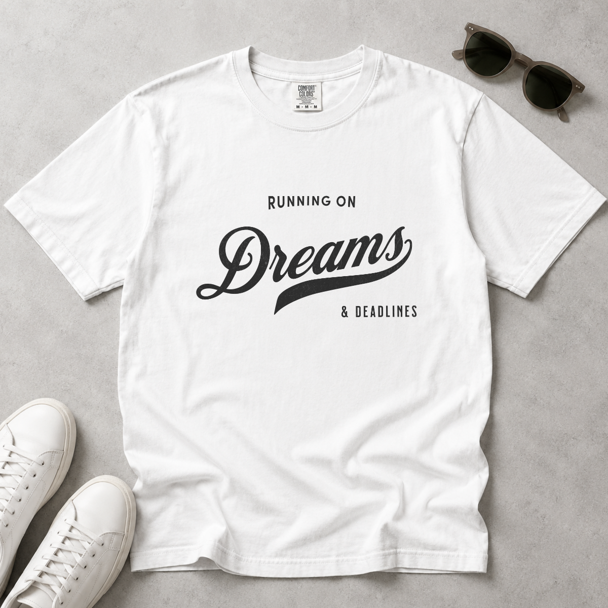 Fueled by Dreams & Deadlines – Funny Creative T-Shirt | Explorer Edition