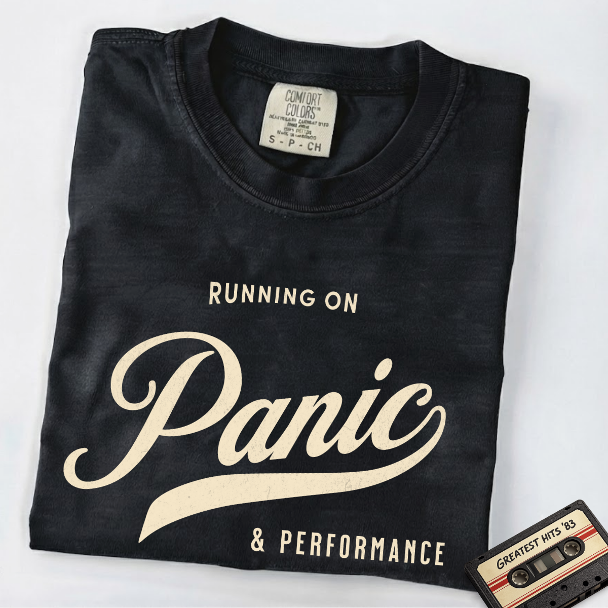 Fueled by Panic & Performance – Funny Work T-Shirt | Explorer Edition