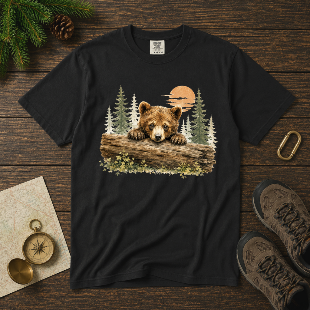 Curious Bear Cub – Wildlife Explorer T-Shirt | Outdoors Edition