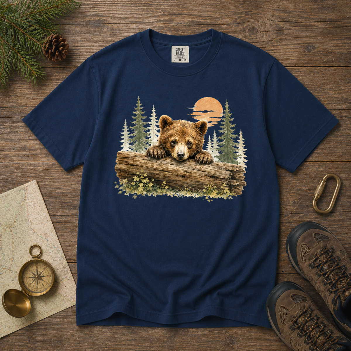 Curious Bear Cub – Wildlife Explorer T-Shirt | Outdoors Edition