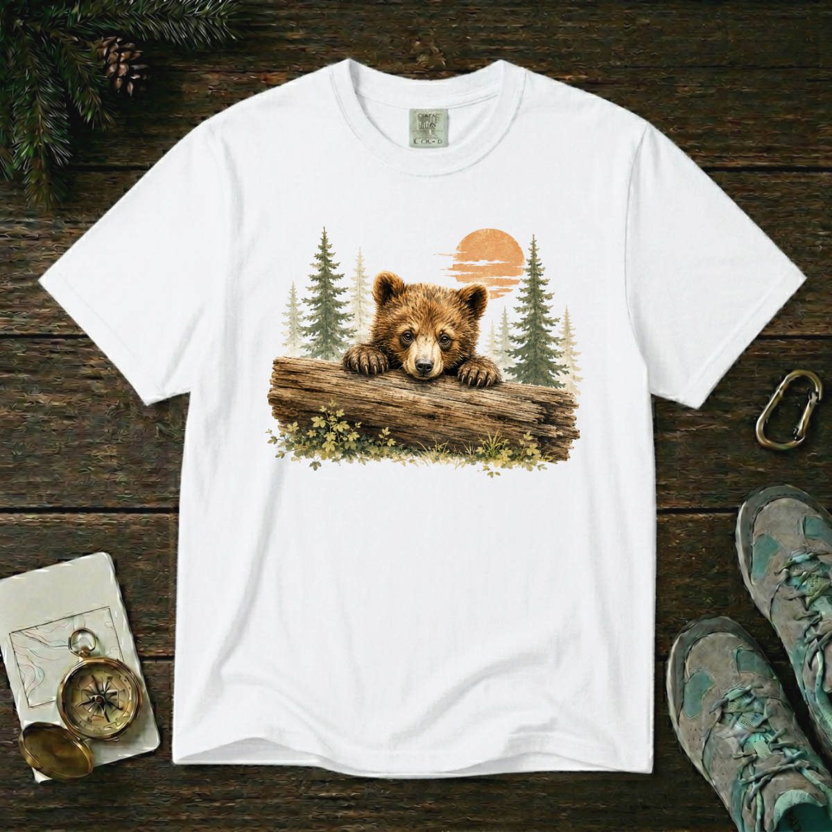 Curious Bear Cub – Wildlife Explorer T-Shirt | Outdoors Edition