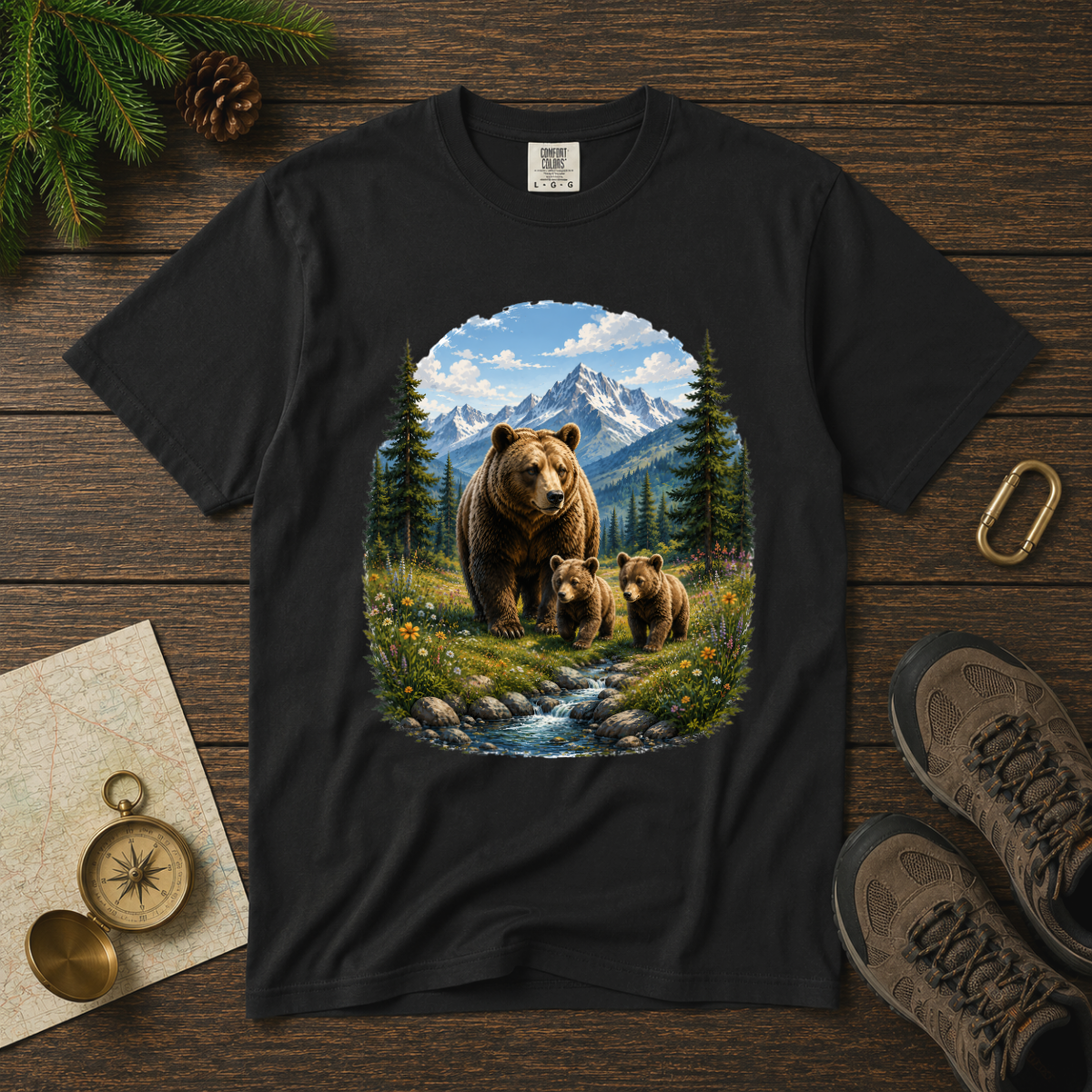 Bear Family – Mama Bear & Cubs T-Shirt | Explorer Edition